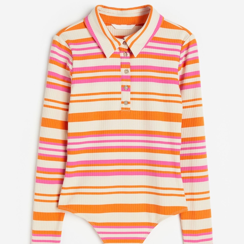 H&M Ribbed Jersey Bodysuit Small